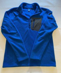Men's Eddie Bauer Blue Polartec Fleece Shirt Size Medium